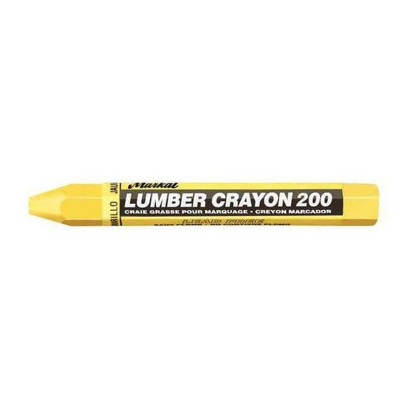 Markal Lumber Crayon, Large Tip, Yellow Color Family, Clay, 12 PK 80351
