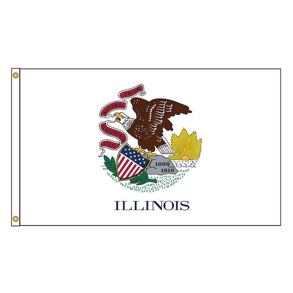 Annin Flagmakers Illinois Flag,4x6 Ft,Nylon 141470
