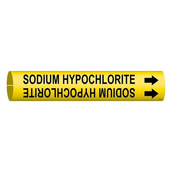 Brady Pipe Marker,Sodium Hypochlorite,Yellow, 4124-B 4124-B