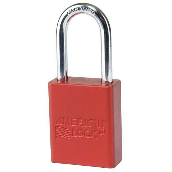 Lockout Padlock, Keyed Different, Anodized Aluminum, 1 1/2 in Shackle, Includes 2 Keys, Blue