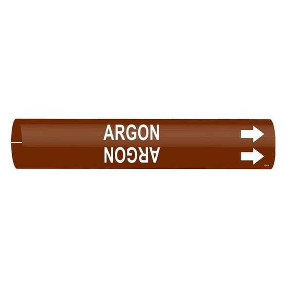 Brady Pipe Marker,Argon,Brown,3/4 to 1-3/8 In 4291-A