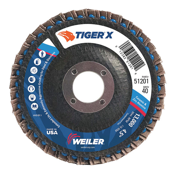 Weiler Fiber Disc,4 1/2 in Dia,7/8in Arbor 98901