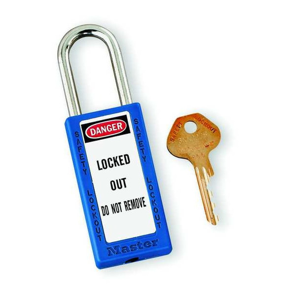 Zenex Thermoplastic Safety Padlock, 3 in H, 1-1/2 in Wide with 1-1/2 in H Shackle, Red