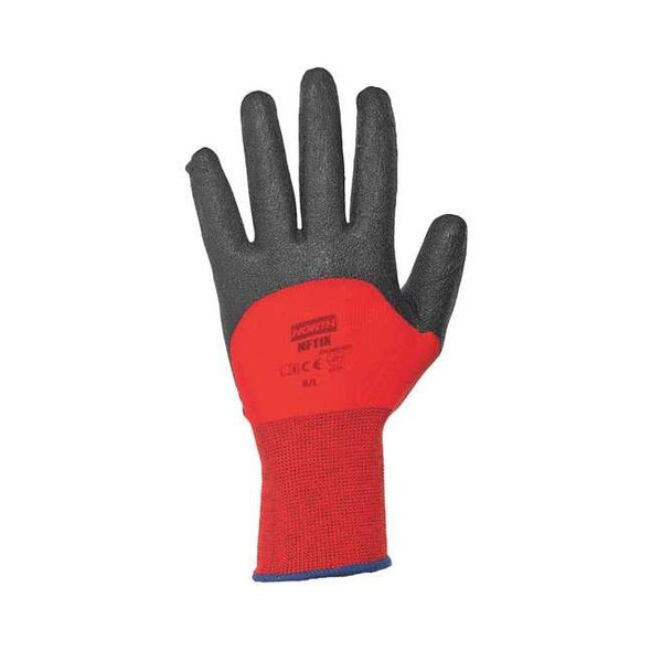 North Coated Gloves, PVC, Sandy, 3/4 Dip, 4 Abrasion Level, Red, L 1 PR NF11X/9L