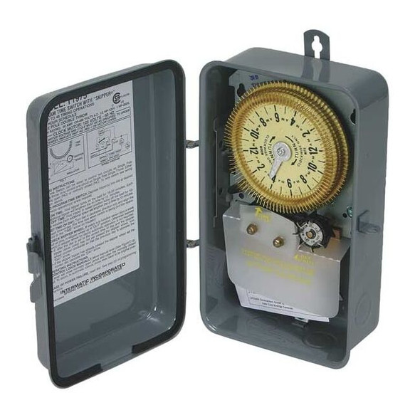 Intermatic Electromechanical Timer,24 hr,SPDT,Metal T1975R