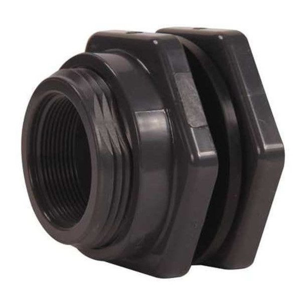 Hayward Flow Control Bulkhead Fitting, 2", PVC/FPM, Socket x FPT BFAS1020CFS