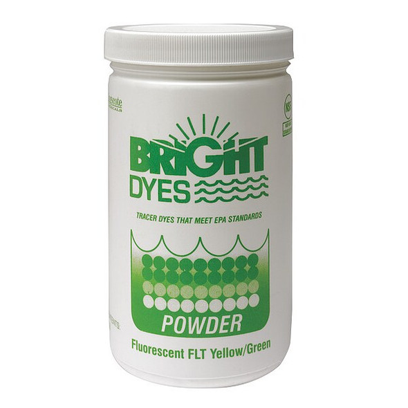 Bright Dyes Dye Tracer Powder,Flt Yellow/Green,1 lb 105001