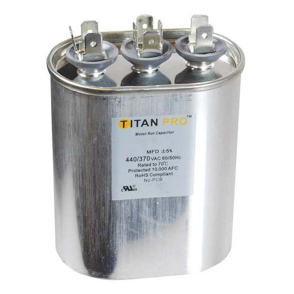 Titan Pro Motor Dual Run Capacitor, 370 to 440V AC TOCFD2575