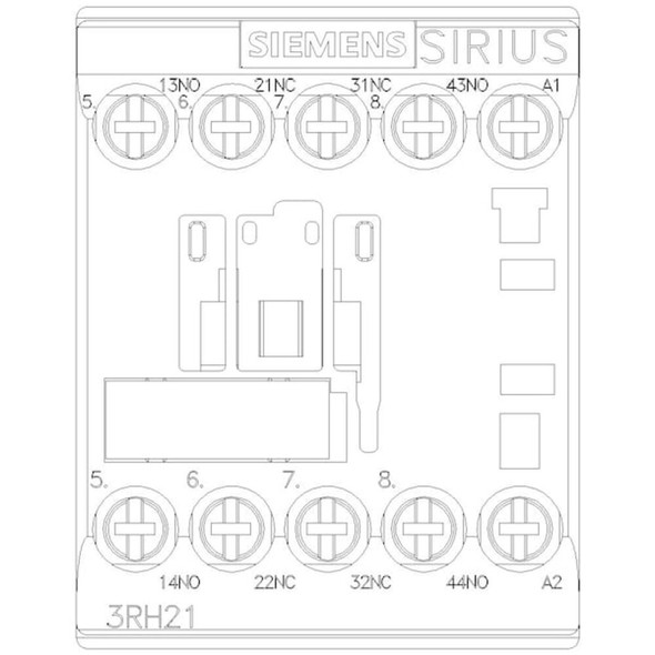 Siemens IEC Control Relay,2NO-2NC,120VAC,10A 3RH21221AK60