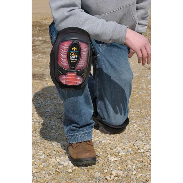 Knee Pad and Shin Guard, Non-marring, Gel, Foam Pad, Rubber Cap, hook-and-loop Closure, 2 Straps