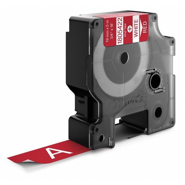 Dymo Label Tape Cartridge, White/Red, Labels/Roll: Continuous 1805422