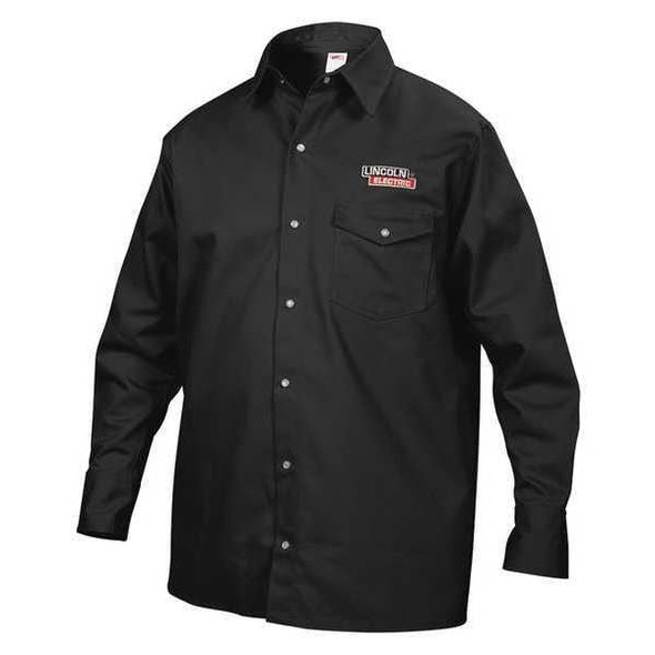 Lincoln Electric Flame-Resistant Collared Shirt,Black,M KH809M Lincoln Electric Flame-Resistant Collared Shirt,Black,M KH809M