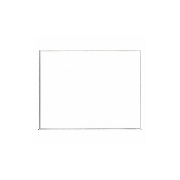 Dry Erase Board, Plastic, 24 in, 36 in, Aluminum Frame, White, Gloss