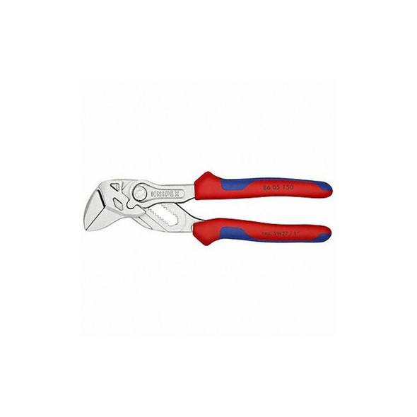 6 in Knipex Cobra Straight Jaw Plier Wrench Smooth, Bi-Material Grip