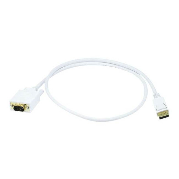 Monoprice CPU Cord,  Displayport/VGA, 3ft, White 6018