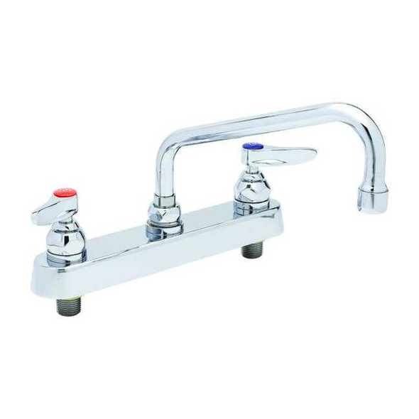 T&s Brass Low Arc Kitchen/Bathroom Faucet, Manual, 8" Mount, 2 Hole B-1123