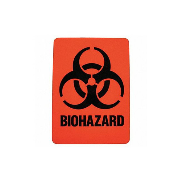 Brady DOT Handling Label, Biohazard, Polyester, 2" W, 2-7/8" H 18765LS
