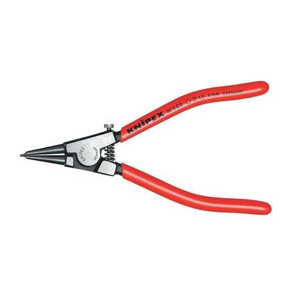 Knipex 5-1/2" Circlip Pliers For Grip Rings On Shafts, Plastic Grip 46 11 G1