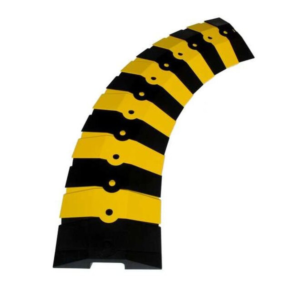 Cable Protector, 1-3/8 in H, 33 in L, 9-3/4 in W, 1 Channel, ABS, Black, Yellow
