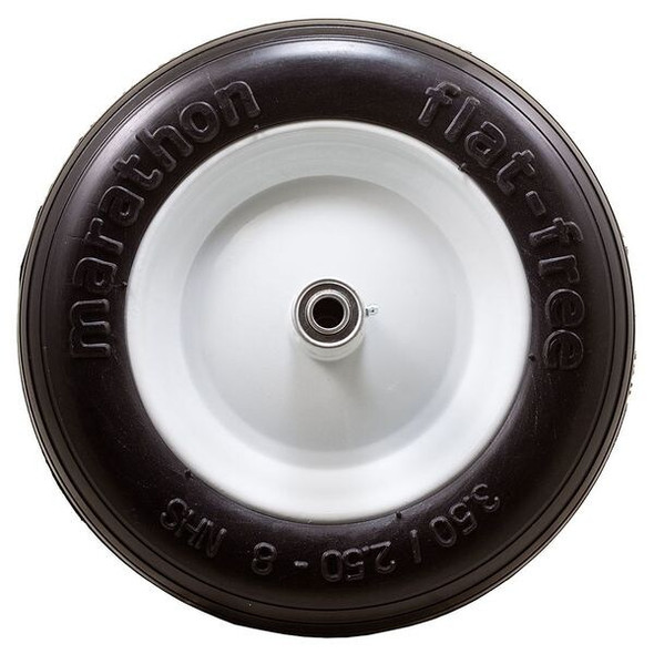 Marastar Flat Free Wheel, Polyurethane, 350lb, White 00003