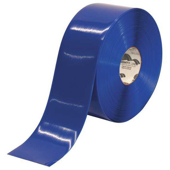 Floor Marking Tape, vinyl, No Legend, Blue, 4 in W., 55 mil Thickness