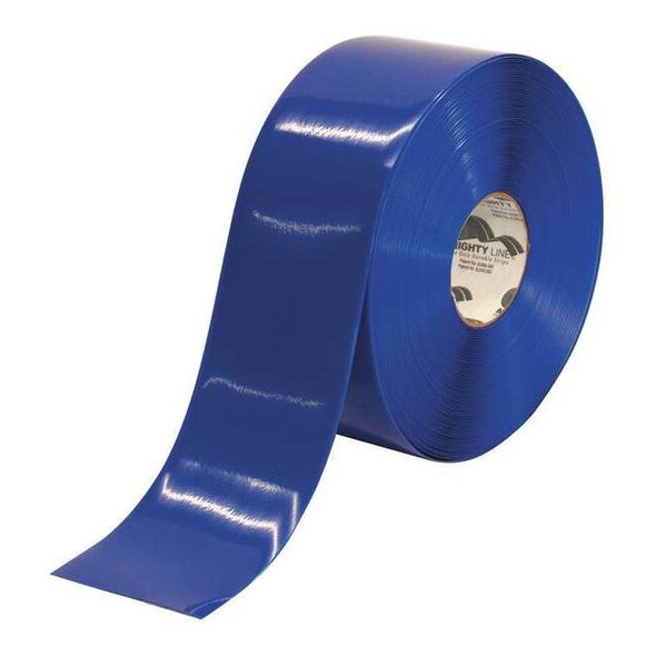 Floor Marking Tape, vinyl, No Legend, Blue, 4 in W., 55 mil Thickness