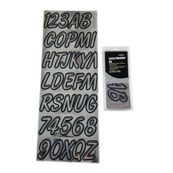 Hardline Products LetterandNumberLabelSet,3inH,1-3/8inW GCHBKG400