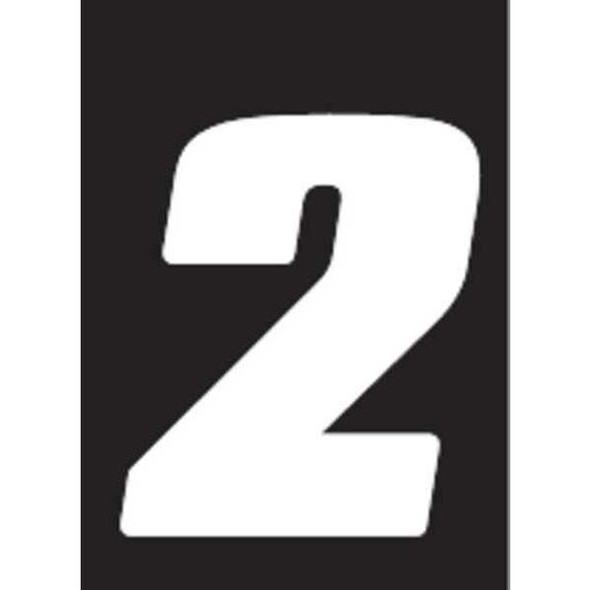 Hardline Products Number Label,Wht,Vinyl,4 in. H,No. 2,PK3 DB43W-2