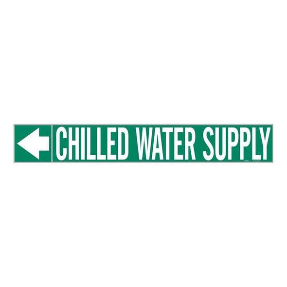 Brady Pipe Marker,Chilled Water Supply,1 In.H 20409