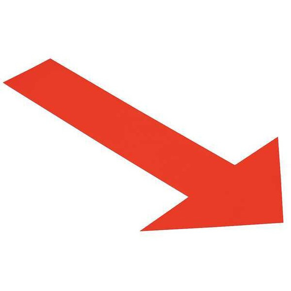 Arrow Tape Floor Marking Vinyl Red, 6" W x 10" L, 50 mil Thick