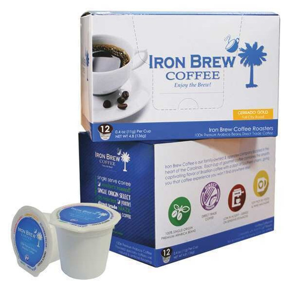 Iron Brew Coffee,Cerrado Gold,Caff,Ground,PK12 C-1CT-12CGSS Iron Brew Coffee,Cerrado Gold,Caff,Ground,PK12 C-1CT-12CGSS