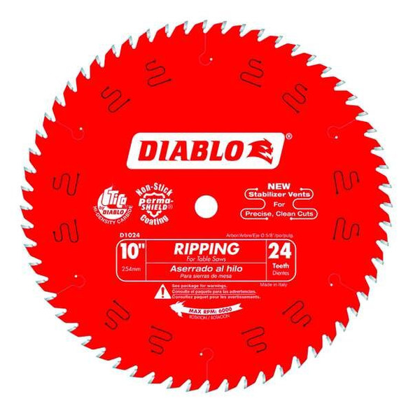 Diablo CircularSawBlade,Carbide,Dia:10" D1024X Diablo CircularSawBlade,Carbide,Dia:10" D1024X