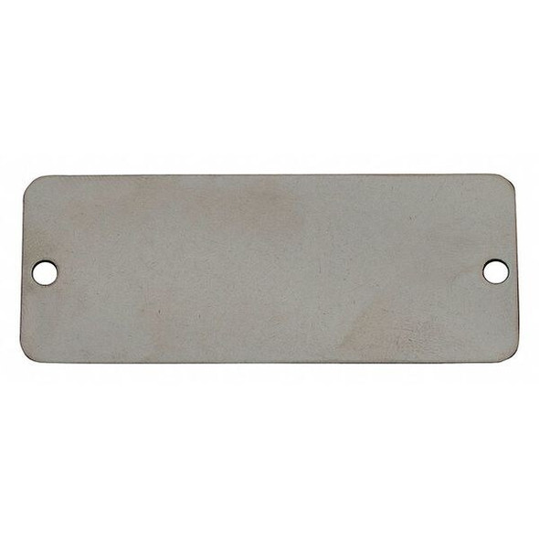 Blank Tag, Stainless Steel, 1 1/2 in H x 3 in W, Silver, Rectangle, 100 PK