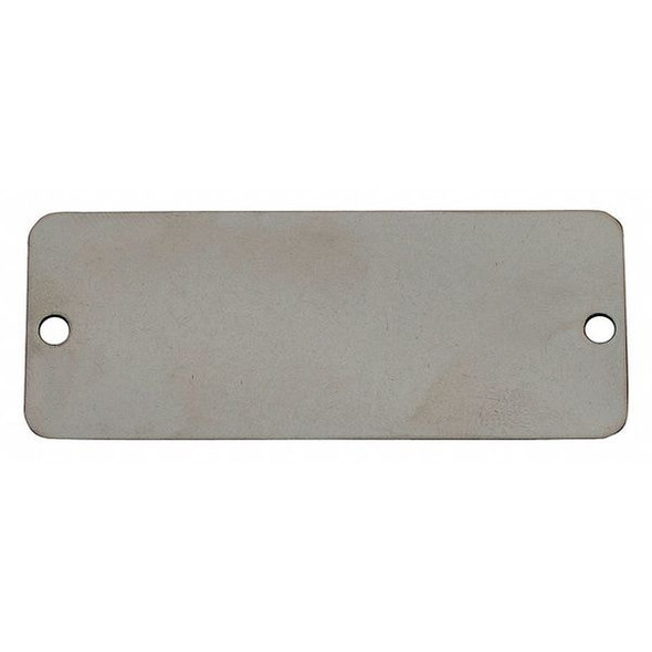 Blank Tag, Stainless Steel, 1 1/2 in H x 3 in W, Silver, Rectangle, 100 PK