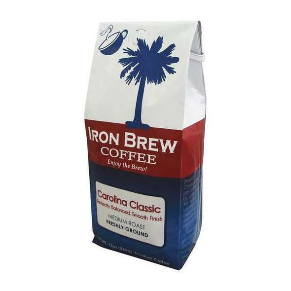 Iron Brew Coffee, Carolina Classic, Bag, Caffeinated, Ground, 12 oz B-12CR