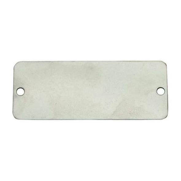Blank Tag, Aluminum, 5/8 in H x 2 1/2 in W, Silver, Rectangle, 100 PK