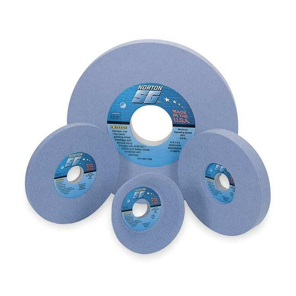 Norton Abrasives Grinding Wheel, T1, 12x1x3, CA, 46G, Med, Blue 66253262501