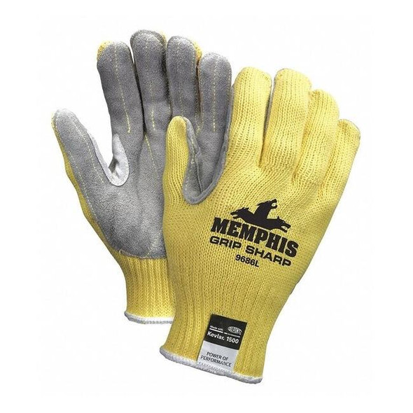 Mcr Safety Cut Resistant Gloves, Cut Level A3 ,Uncoated ,None ,S 1 PR 9686S