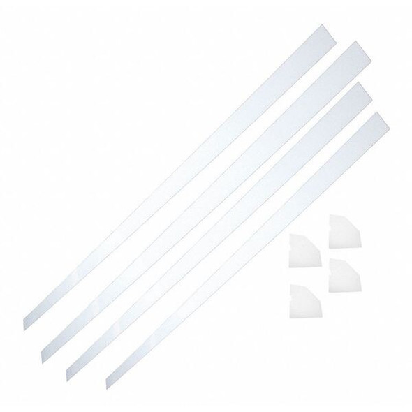 Mirror Installation Kit, 48 in L, 1 1/2 in W, 1/8 in H, White Acrylic