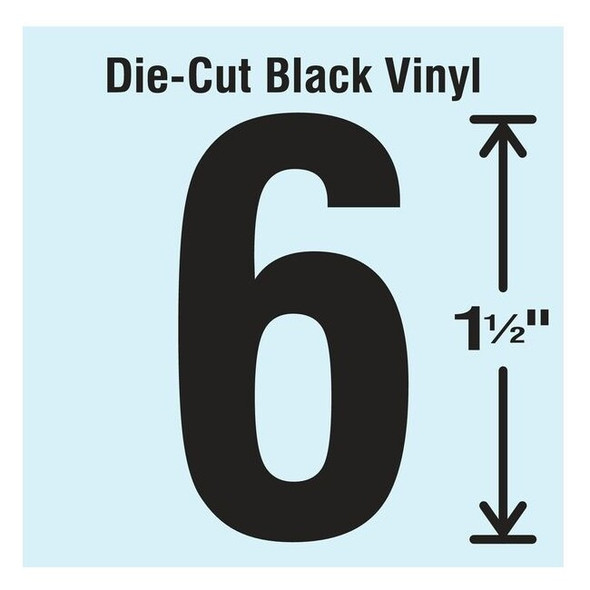 Stranco NumberLabel,Vinyl,1-1/2inH,7/8inW,PK10 DBV-1.5-6-10