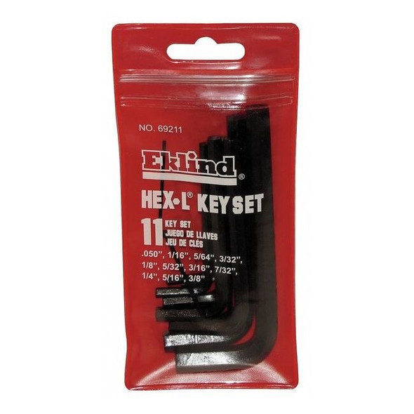 Eklind 11 Piece SAE L-Shape Hex Key Set, 69211 69211