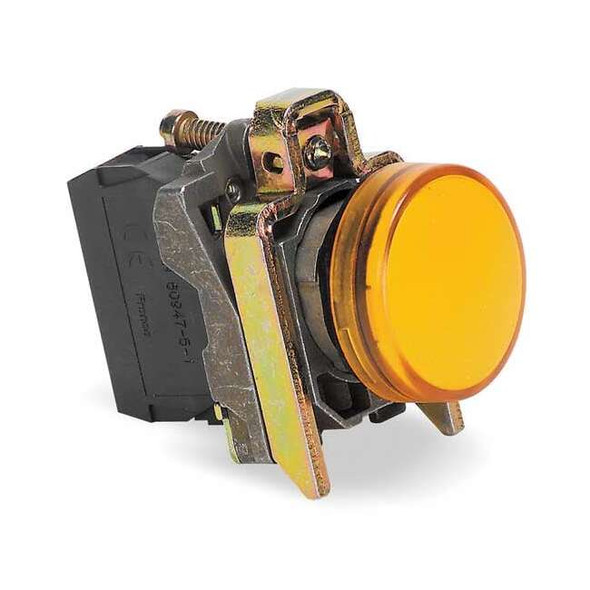 Schneider Electric Pilot Light Complete,Yellow,LED XB4BVB5
