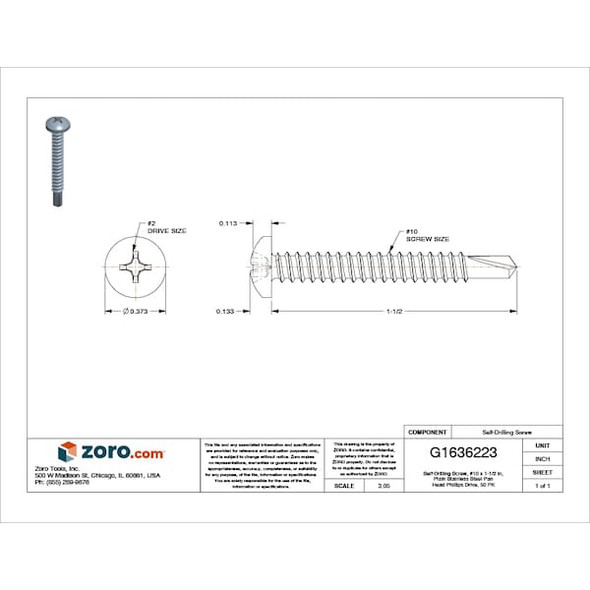 Manufacturer Varies SDRL PAN PH,SS410,#10-16,1 1/2 L,Pk50 U31870.019.0150 Manufacturer Varies SDRL PAN PH,SS410,#10-16,1 1/2 L,Pk50 U31870.019.0150