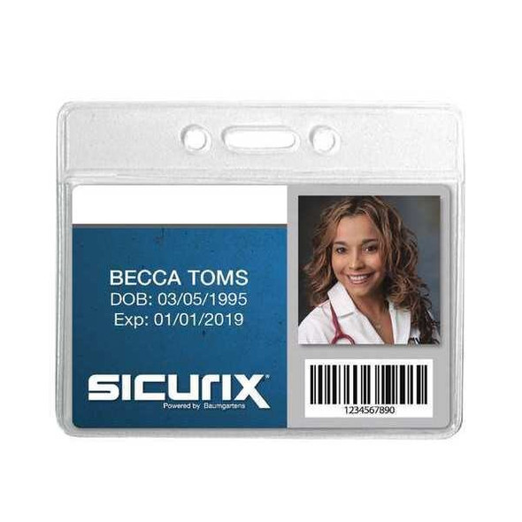 Sicurix ID Badge Holder,Horizontal,PK50 BAU 67815