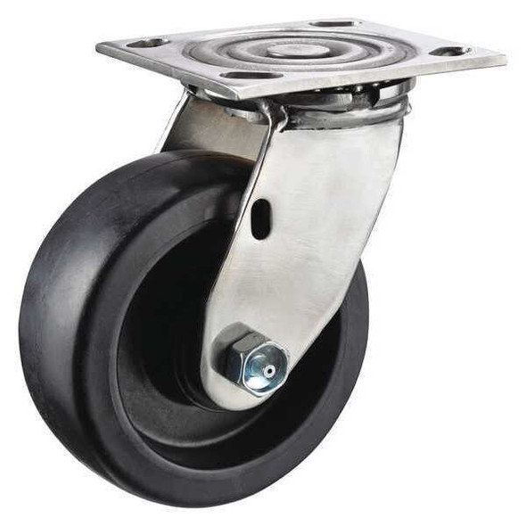 Swivel Plate Caster,Glass Filled Nylon,6in,1200lb