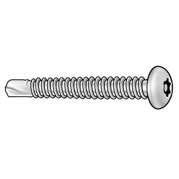 Sheet Metal Screw, #12 x 3-4 in, Zinc Plated Steel Pan Head Torx Drive, 50 PK  401320