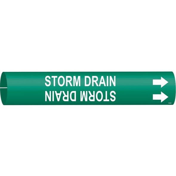 Brady Pipe Marker,Storm Drain,Green,4 to 6 In 4132-D