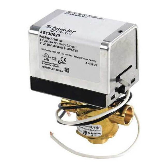 Erie Valve 3 Way,120V,1/2in Sweat VT3213G13B020