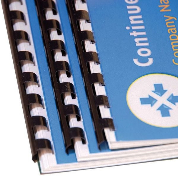 Sircle Binding Spines, Comb, 5/8in, Black, PK100 70058B