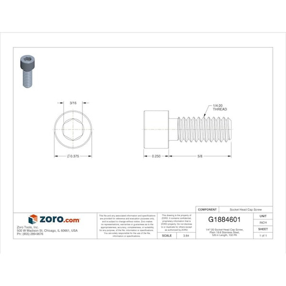 Manufacturer Varies SHCS,SS,1/4"-20,5/8in L,PK100 U51050.025.0062 Manufacturer Varies SHCS,SS,1/4"-20,5/8in L,PK100 U51050.025.0062